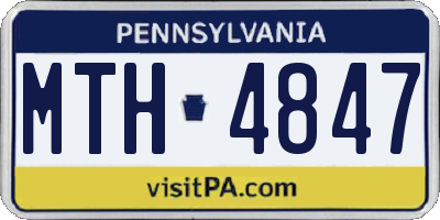 PA license plate MTH4847