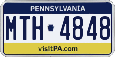PA license plate MTH4848