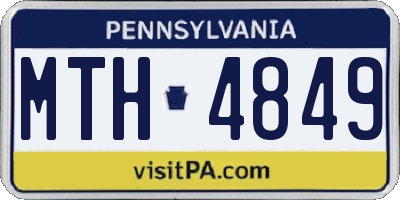 PA license plate MTH4849