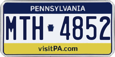 PA license plate MTH4852