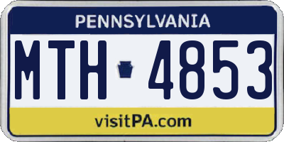 PA license plate MTH4853