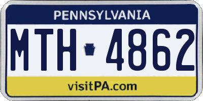 PA license plate MTH4862