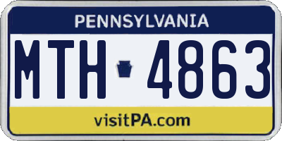 PA license plate MTH4863