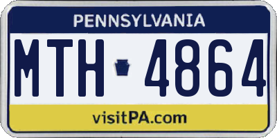PA license plate MTH4864