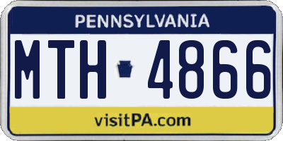 PA license plate MTH4866