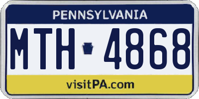 PA license plate MTH4868