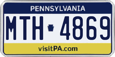PA license plate MTH4869