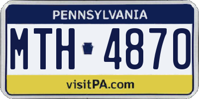 PA license plate MTH4870