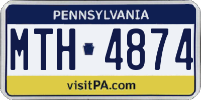 PA license plate MTH4874
