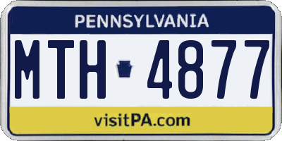 PA license plate MTH4877