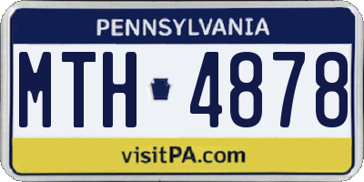 PA license plate MTH4878