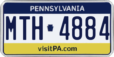 PA license plate MTH4884