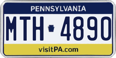 PA license plate MTH4890