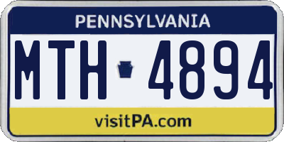 PA license plate MTH4894