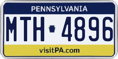 PA license plate MTH4896