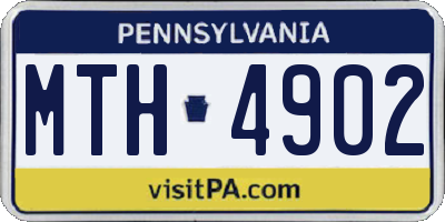 PA license plate MTH4902