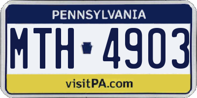 PA license plate MTH4903