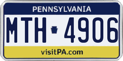 PA license plate MTH4906