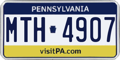 PA license plate MTH4907