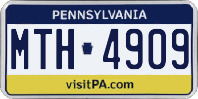 PA license plate MTH4909