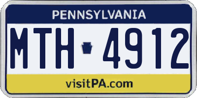 PA license plate MTH4912