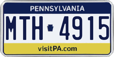 PA license plate MTH4915