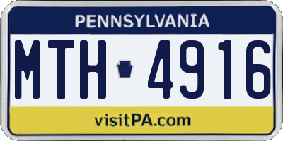 PA license plate MTH4916