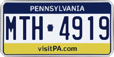 PA license plate MTH4919