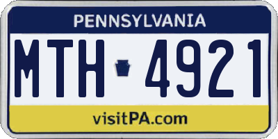 PA license plate MTH4921