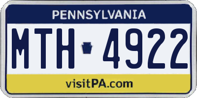 PA license plate MTH4922
