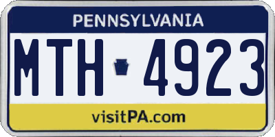 PA license plate MTH4923