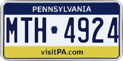 PA license plate MTH4924