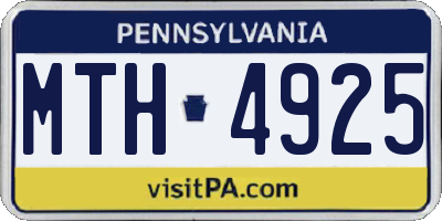 PA license plate MTH4925