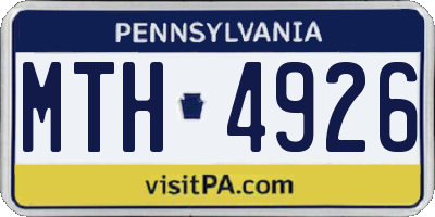 PA license plate MTH4926