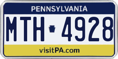 PA license plate MTH4928