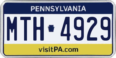 PA license plate MTH4929