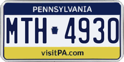 PA license plate MTH4930