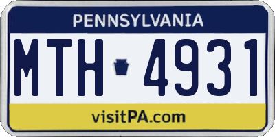 PA license plate MTH4931