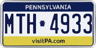 PA license plate MTH4933