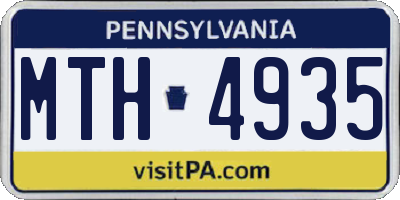 PA license plate MTH4935