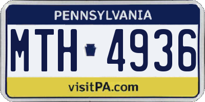 PA license plate MTH4936
