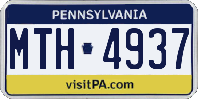 PA license plate MTH4937