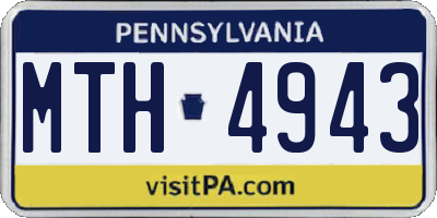 PA license plate MTH4943