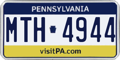 PA license plate MTH4944