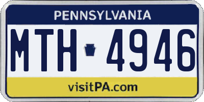 PA license plate MTH4946