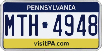 PA license plate MTH4948