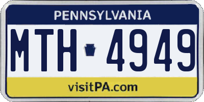 PA license plate MTH4949