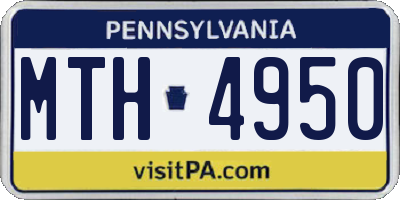 PA license plate MTH4950