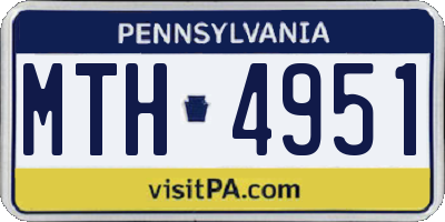 PA license plate MTH4951