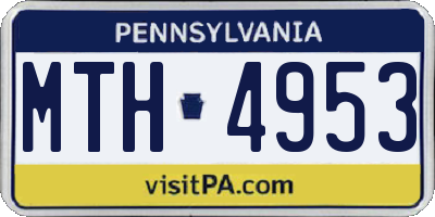 PA license plate MTH4953